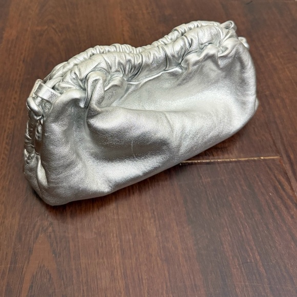 Like New Mansur Gavriel Mini Cloud Leather Clutch in Metallic Silver - Picture 16 of 17